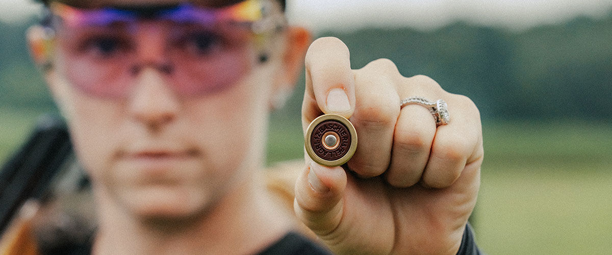 shooter holding Competition One shotshell