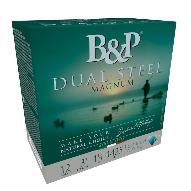 Dual Steel, 12 Gauge, 2 and 3 Shot, 3 in, 1 1/4 oz, 1425 fps