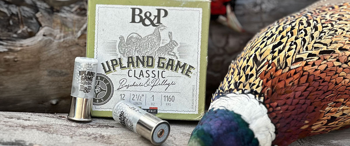 pheasant next to a box of Upland Game Classic